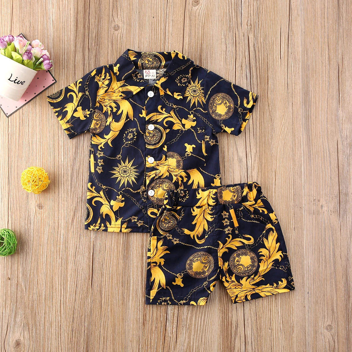 Jungen-Set 2025: SUNSION 0-5Y Kids Baby Boy Clothes Boho Summer - Floral Print Sets 2Pcs Short Sleeve Shirt+Shorts Child Boy Beach Wear Casual Outfits Collection