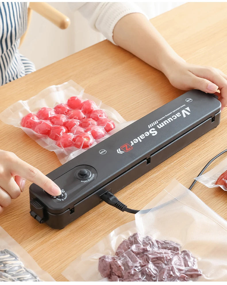 Vacuum Sealer Packaging Machine 220V/110V Household Food Vacuum Sealer Film Sealer Vacuum Packer Including 15Pcs Bags