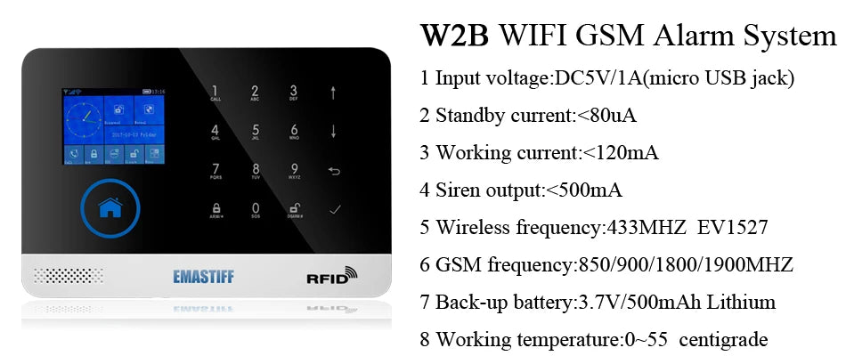 Alarmanlage 2025: Wireless Tuya APP SIM GSM Home RFID Burglar Security - LCD Touch Keyboard WIFI GSM Alarm System Sensor Kit Russian Spanish Voice Collection