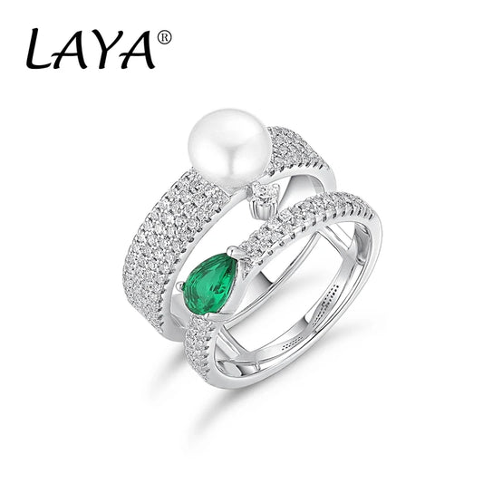 LAYA R29189-BW Perlenring Elegant - 925 Silber 7.48g