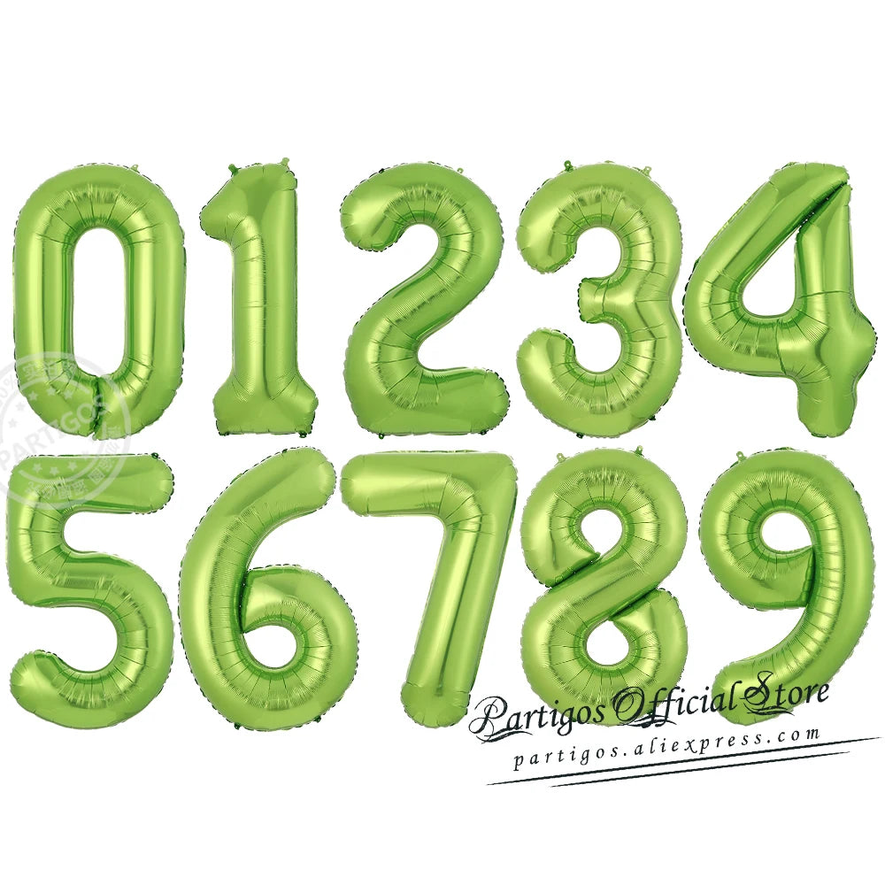 PartyPro Roségold Zahlenballons - Set 10 Stück 16 30 40Zoll