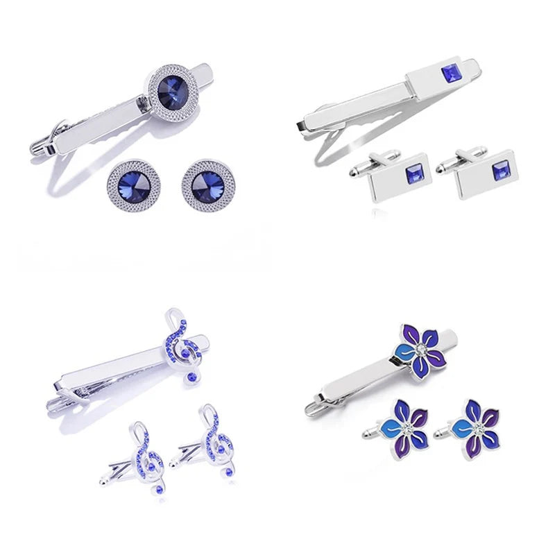 Fashion Business Hemd Ärmel Dekorative Buttons 2025 - Klassisch Geometrisch Tie Clips Manschettenknöpfe Set - Herren Luxus Schmuck Geschenk