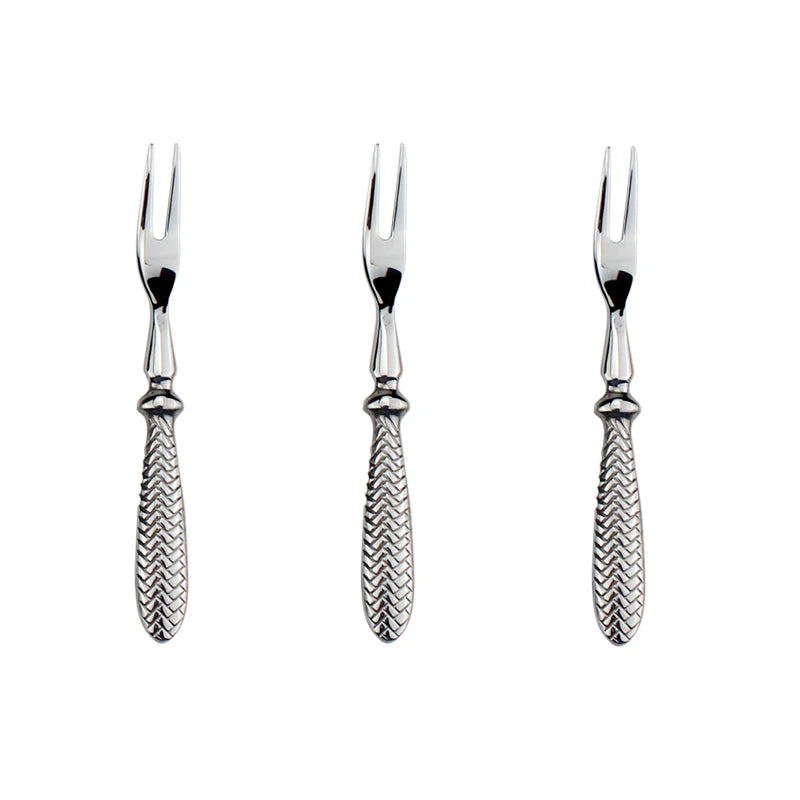 LUCF Royal Luxury 2025 - Gewebtes Muster Griff Spiegel Edelstahl Geschirr - Elegantes Besteck Delikates Tafelgeschirr Küche Hotel