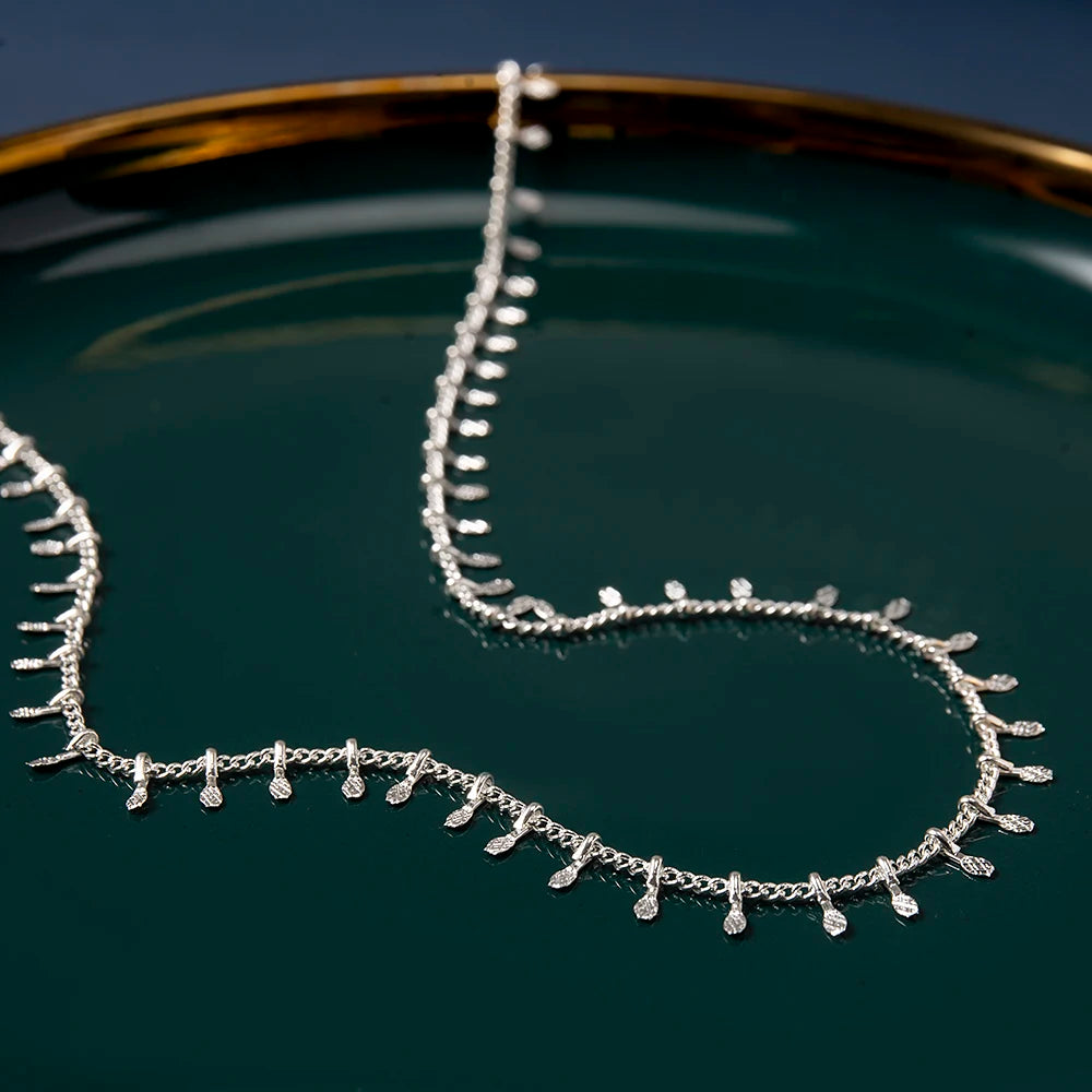 Fashion Gold Color Tassel Pendant Chain Necklace For Women Bohemia Punk Short Choker Necklace Jewelry Accessories