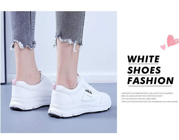 White Shoes for Women Sneakers 2024 Breathable Women's Sports Shoes Outdoor Walking Flats Woman Spring Casual Shoe Lady Sneaker