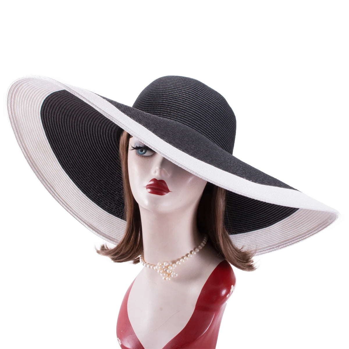 Pălării de paie pliabile, supradimensionate, cu bor larg, Lawliet, elegante, pentru plajă, pentru nuntă, femei, cu boruri largi, A330