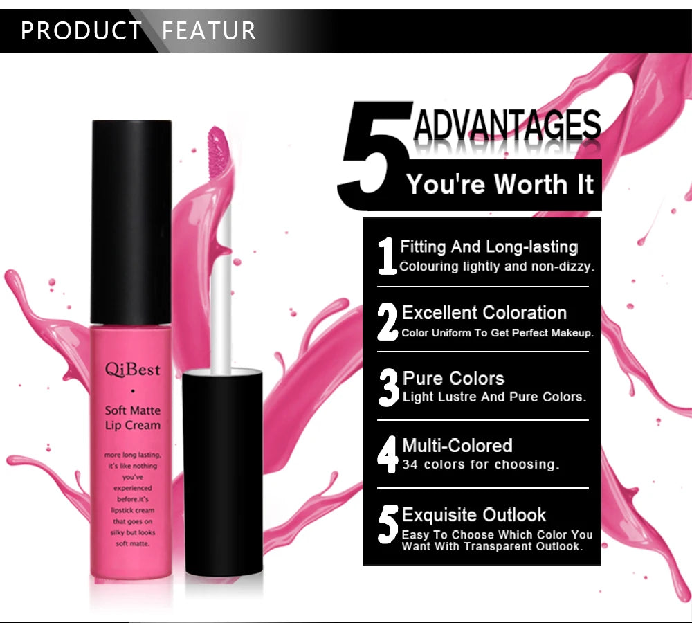 Ruj lichid mat, rezistent la apă, de lungă durată