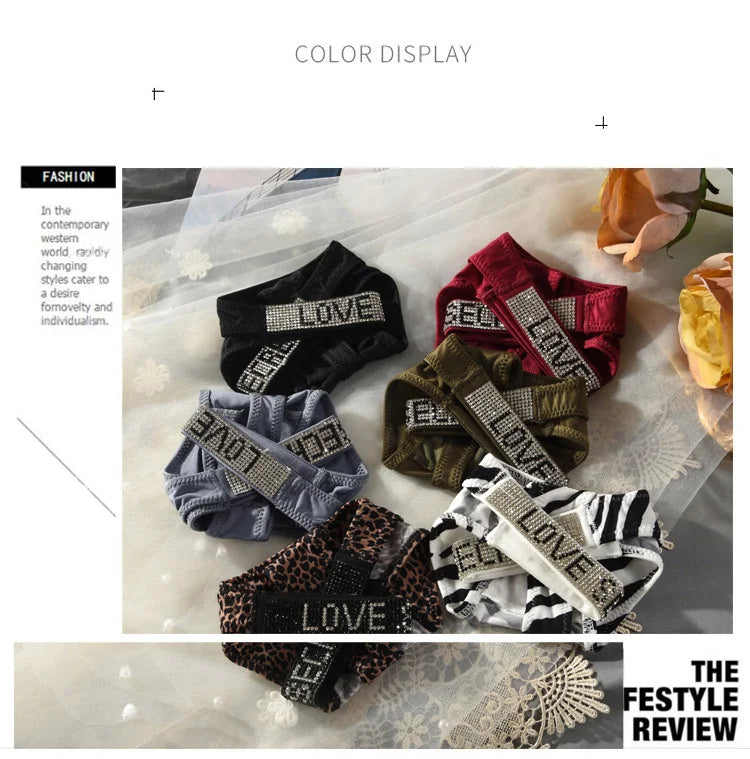 Damen-Unterwäsche 2025: TWTZQ Low Waist elegant Panties Women Thongs Rhinestones Letter - Diamonds G-string Sports Thong Shorts Briefs T-back Fitness S-XL Collection