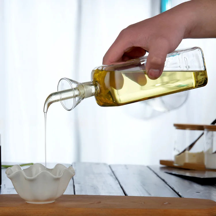 High Borosilicate Glass Oil Pot Household Leak-proof Oil & Vinegar Pots Kitchen Soy Sauce Pot Tank Seasoning Bottle