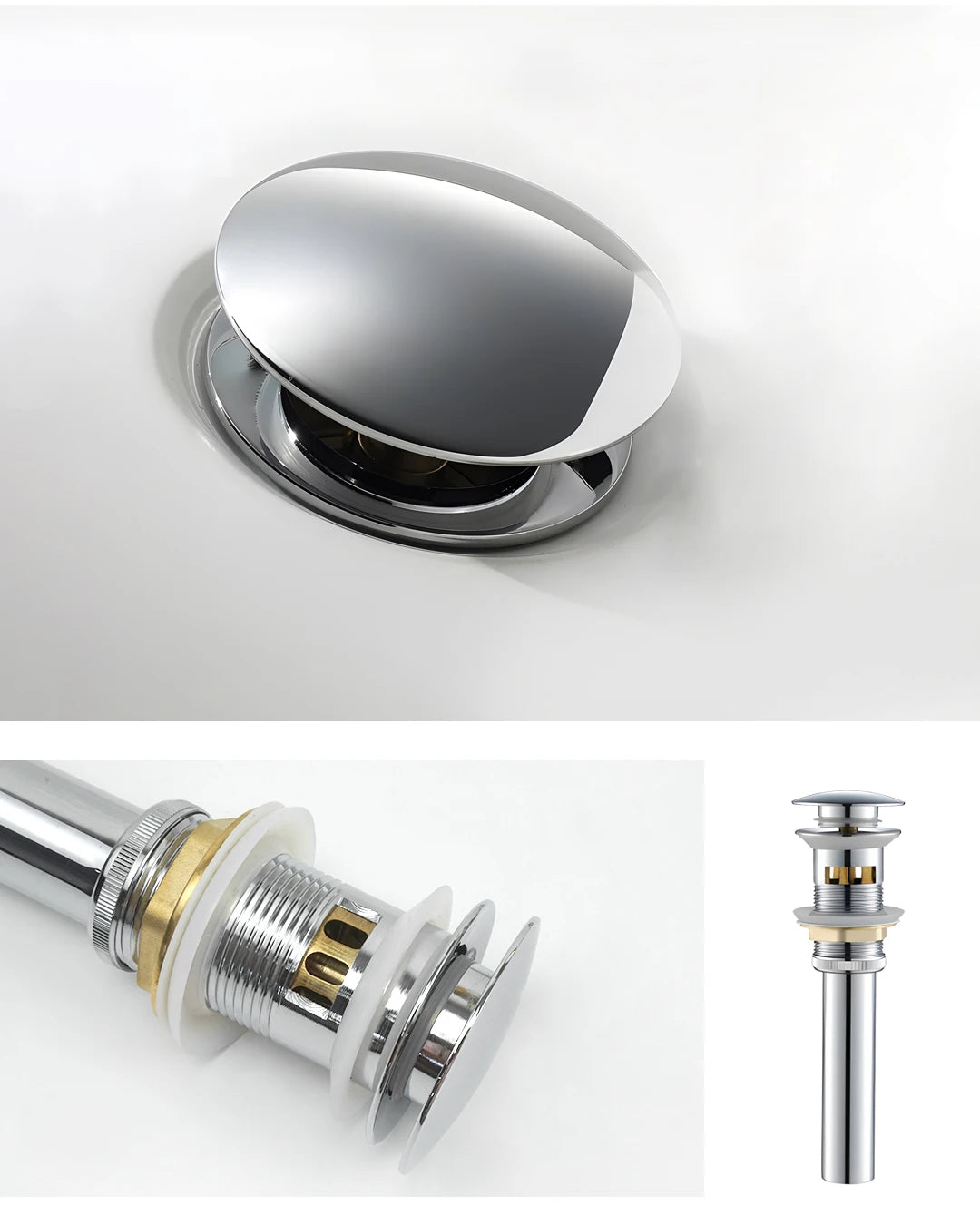 bonderis Pop Up Drain Matt Schwarz - Messing, ohne Überlauf