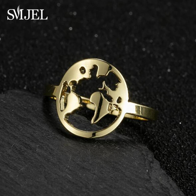 New Punk Geometric Ring for Men Women Exaggerated Stainless Steel Jewelry Opening Adjustable Ring Anillo Hombre Bijoux 2021 Gift