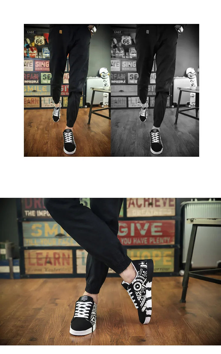 Men Sneakers Casual Shoes Men Lovers Printing Fashion Flat Tenis Masculino Vulcanized Shoes Zapatos De Hombre