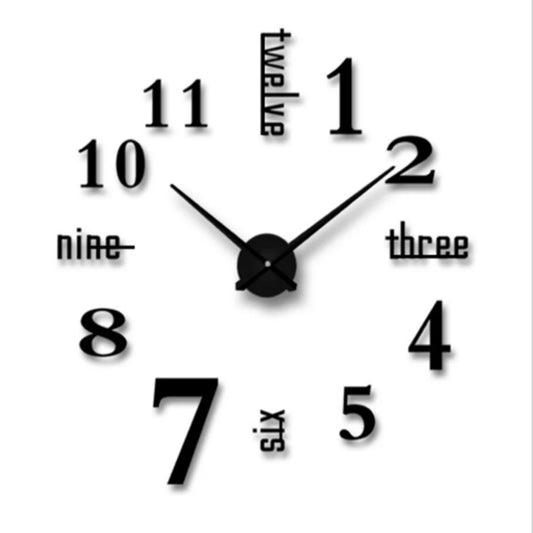Wall Clock Watch Clocks 3D DIY Mirror Stickers Living Room Europe Style Wall Home Decoration Hanging Watch Drop Shipping