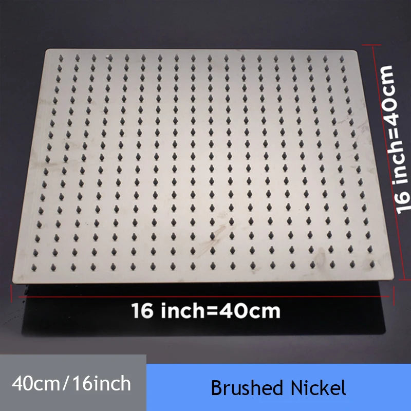 Shower Head 16 Inch Luxury Ultrathin Rainfall Shower Head Stainless Steel Chrome Nickel Bathroom Faucet Accessory