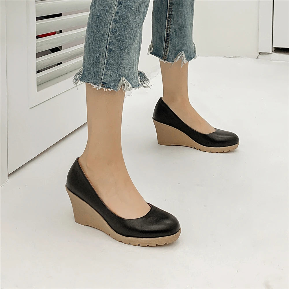 Diane Lockhart Keilabsatz Komfortabel - 7cm Absatz Weiß