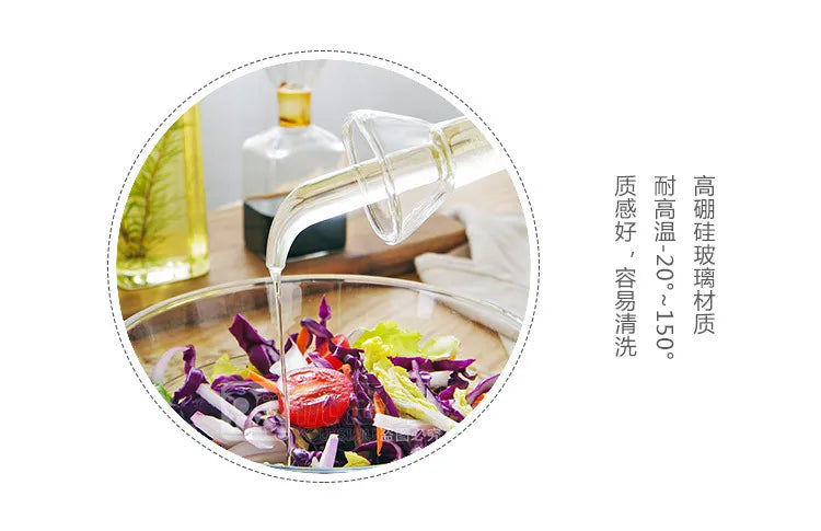 High Borosilicate Glass Oil Pot Household Leak-proof Oil & Vinegar Pots Kitchen Soy Sauce Pot Tank Seasoning Bottle