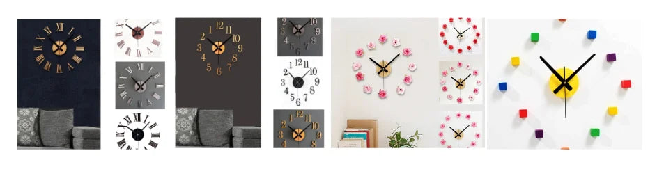 Retro DIY digital decorative wall clock wall stickers clockwise fashion watches creative cute Reversing Times Backflow Left move