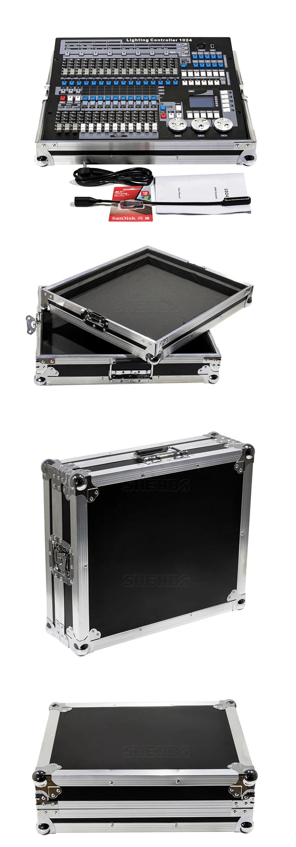 Controler DMX SHEHDS 1024/consolă 192 pentru iluminare Par, lumină cu cap mobil, standard internațional, DJ, discotecă, nunți, concerte