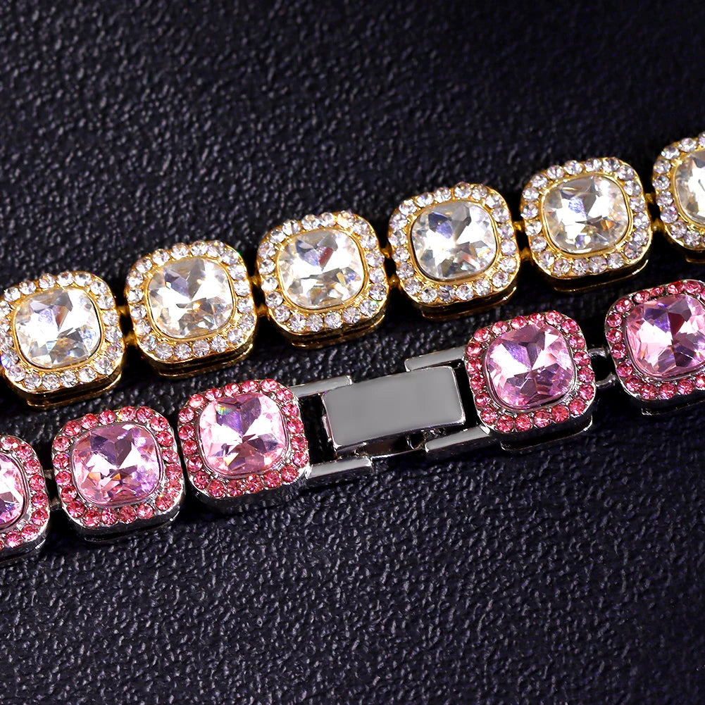 Luxus Voll Strass Große Tennis Kette Armbänder 2025 - Frauen Männer Fashion Bling - Iced Out Quadrat Kristall Armband Hand Schmuck Premium