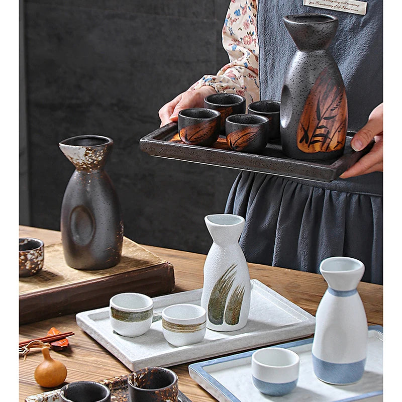 HKIT3327 Sake Set Retro Keramik - 360ml Gesamt 30ml Becher