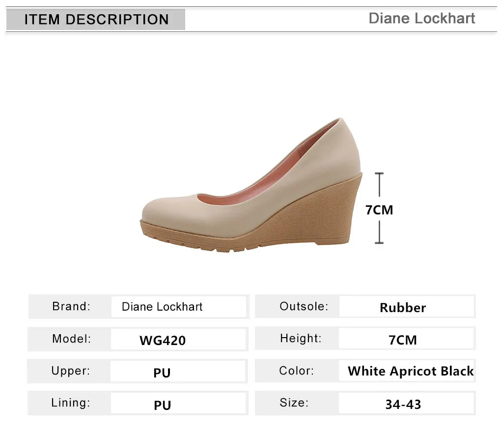 Diane Lockhart Keilabsatz Komfortabel - 7cm Absatz Weiß