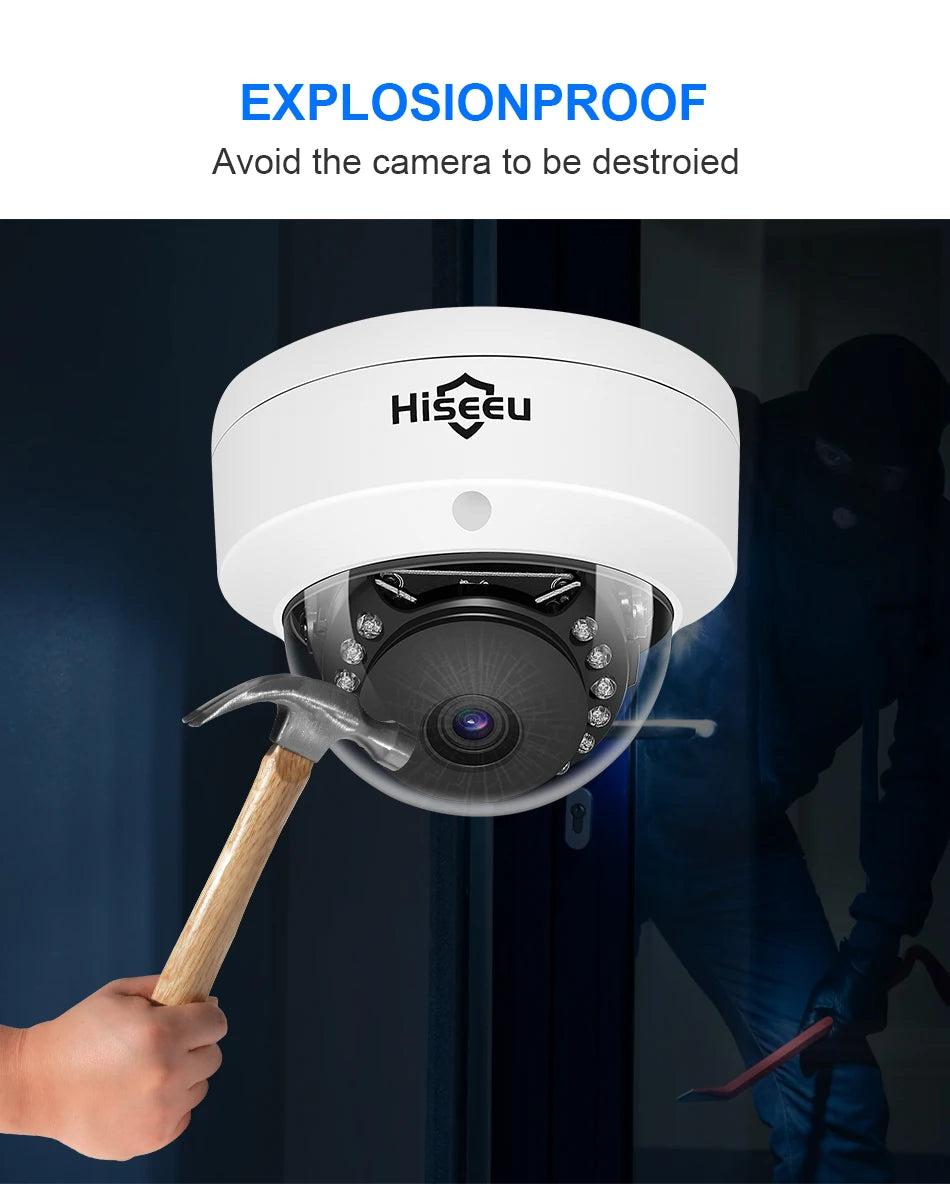 Überwachungssystem 2025: Hiseeu 4CH 5MP POE Dome IP Camera System Kit - Video Surveillance Set Night Vision Home Outdoor Waterproof Security Camera Set POE Collection