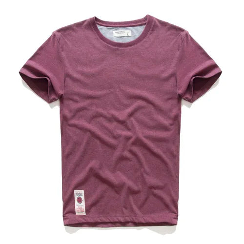 Men's T-shirt Cotton Solid Color t shirt Men Causal O-neck Basic Tshirt Male High Quality Classical Tops