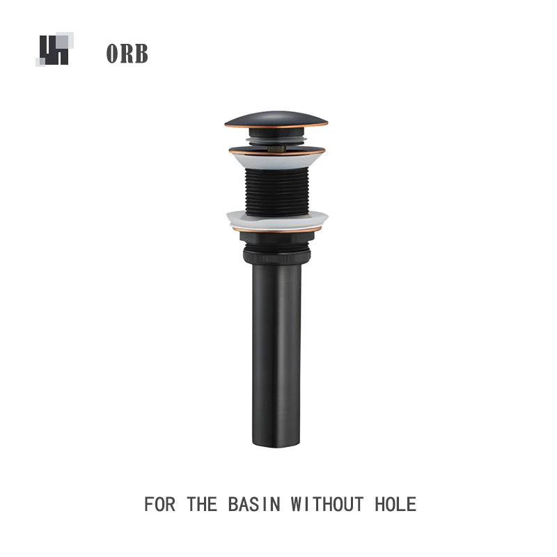 bonderis Pop Up Drain Matt Schwarz - Messing, ohne Überlauf