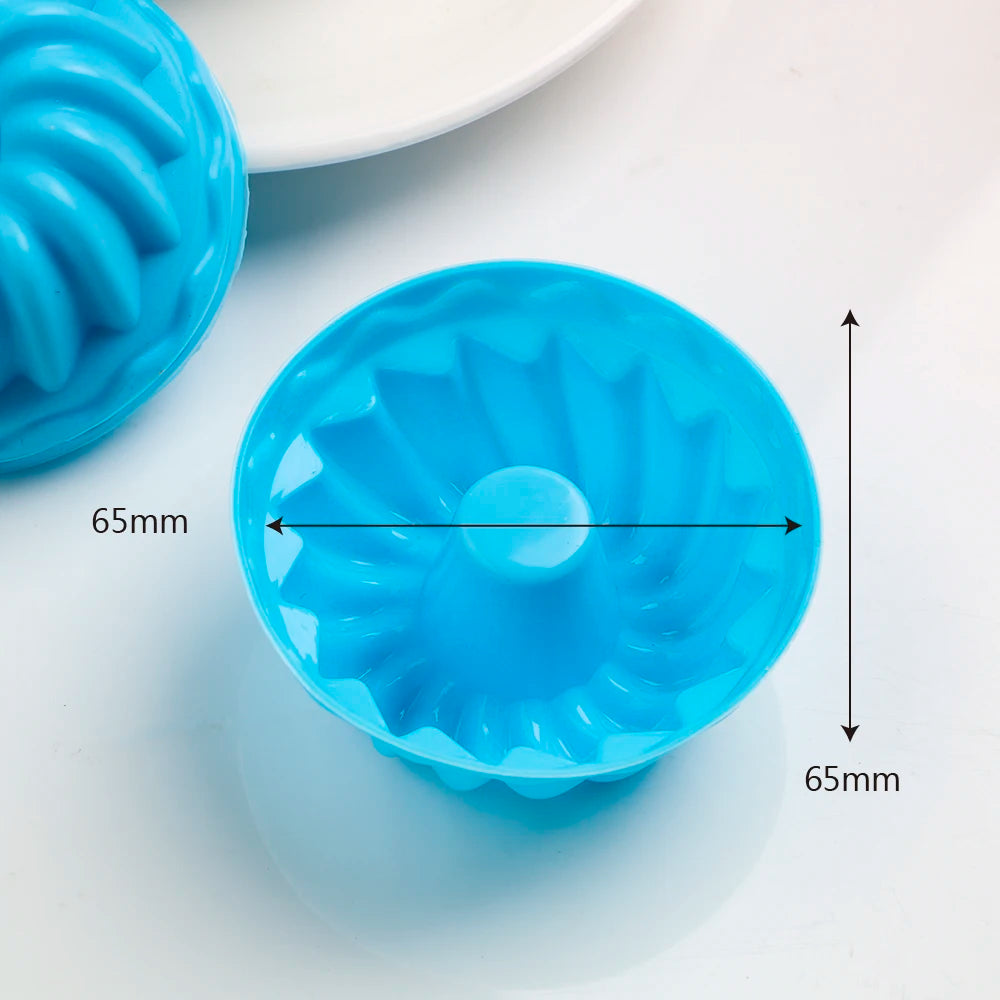 HILIFE Silicone Pudding Cupcake Muffin Donut Mold Non-Stick Baking Jelly Mould 12pcs/set Thread Shape