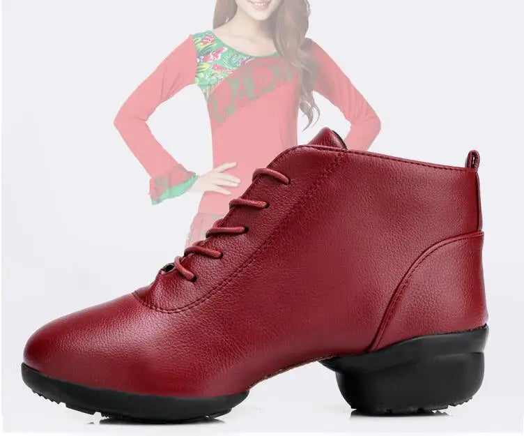 Woman's Dance Sneakers for Women Jazz Dancing Shoes Female Black Red Ladies Modern Ballroom Girl's Sports Shoes Size 34-42