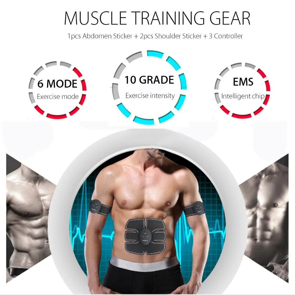 EMS Drahtlos Muskel Stimulator Trainer Smart Fitness Bauch Training Elektrisch Gewichtsverlust Aufkleber Körper Schlankheit Massagegerät