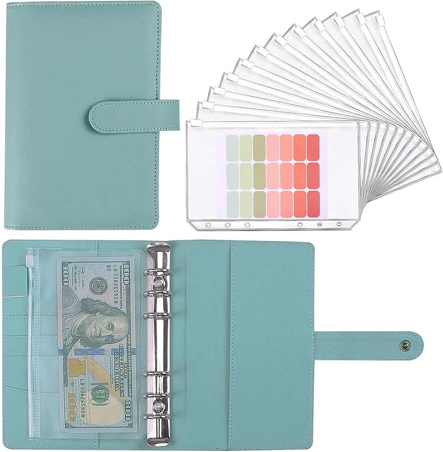 Coliky A5 A6 PU Leder Organizer - 6 Ringe 12 Taschen