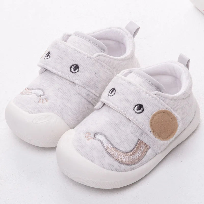 Frühling Herbst Baby Schuhe 2025 - Neugeborene Elefant Cartoon Erste Laufschuhe - Jungen Mädchen Rutschfest Weiche Sohle 0-1J