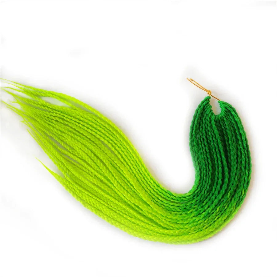 VERVES Crochet Braids Synthetic 24 inch Box Braid 22 Roots/Pcs Ombre Braiding Hair Extensions Heat Fiber Bulk Braid Pink,Black - Golden Bridge Store