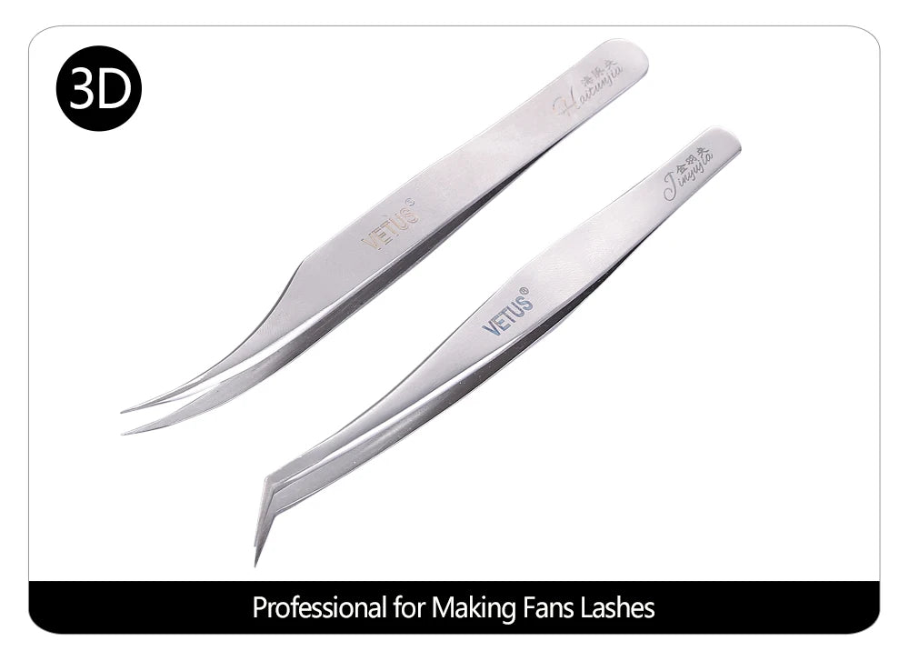 Makeup Professional Eyelash Tweezers 3D Volume Eyelash Extension Tweezer Fan Lash Eyebrow Tweezers VETUS Excellent Closure