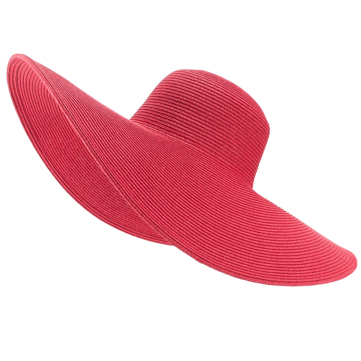 Lawliet 7.1''/18cm Faltbar Übergroß Riesig Breite Krempe Sonne Strand Stroh Hüte Hochzeit Damen Floppy Party Elegant A330