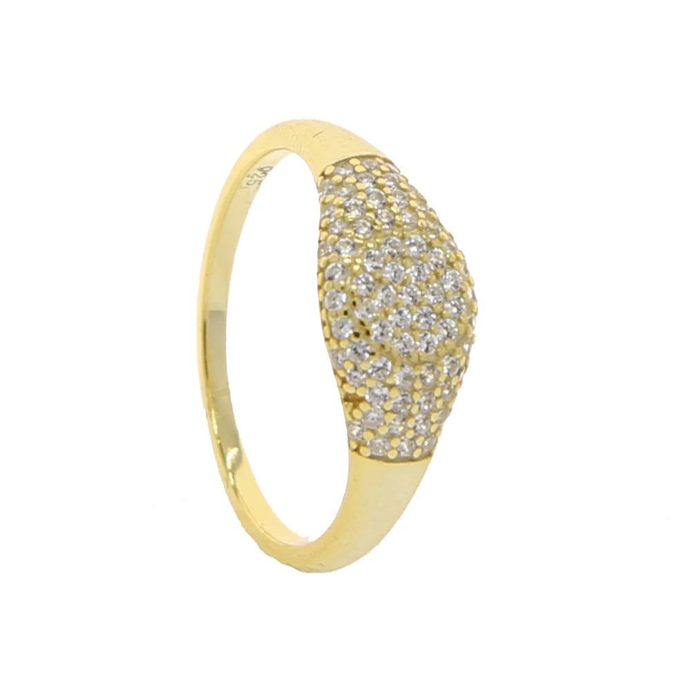 JYZSHINY CZ Kuppelring Funkelnd - 925 Silber 4.65g 8mm