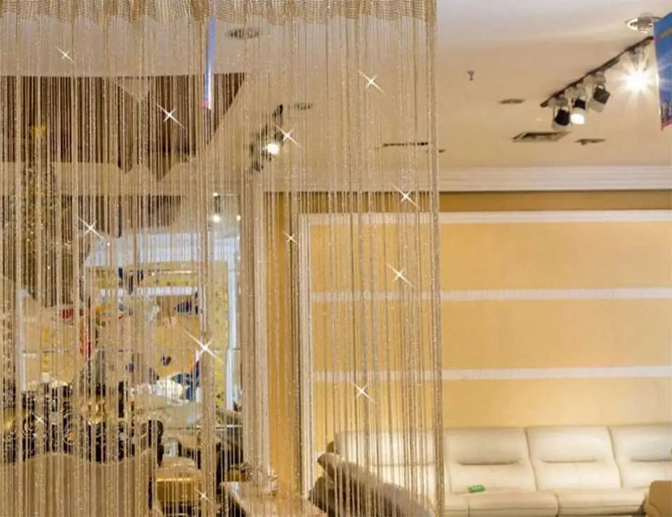 FadenVorhang Schnur glänzende Quaste - 300x290 cm, 1 Panel