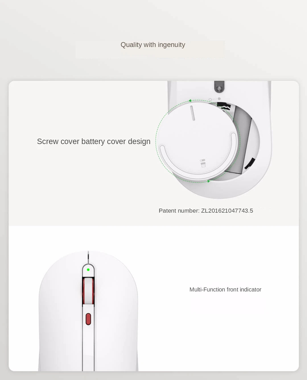 Xiaomi Youpin Miiiw Wireless Mute Mouse 800/1200/1600DPI Multi-speed DPI Mute Button 2.4GHz Wireless Receiver Silent Mouse