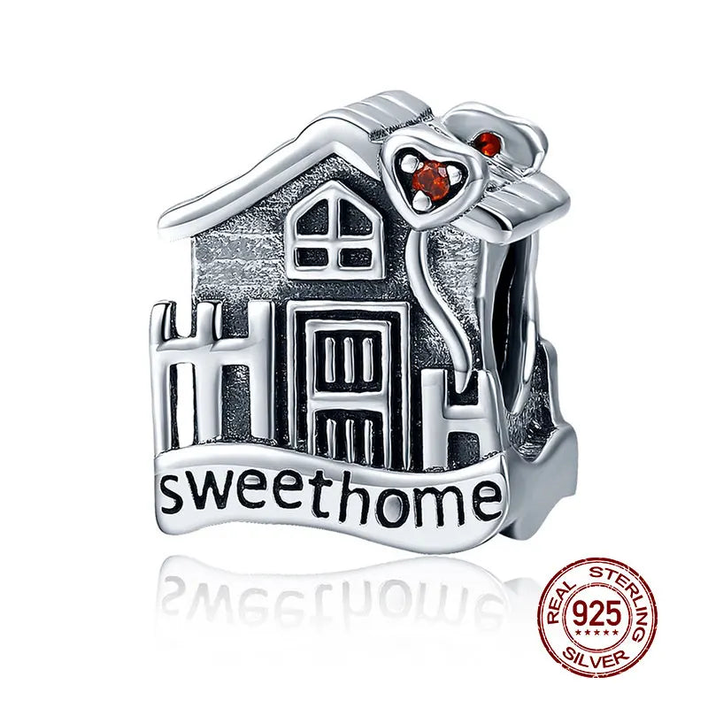 WOSTU 925 Sterling Silber Anhänger 2025: Frauen Junge Mädchen Haustier Kamera Biene AAA Cubic Zirkonia - Kaffee Marienkäfer Perlen DIY Original Armband 1.9g