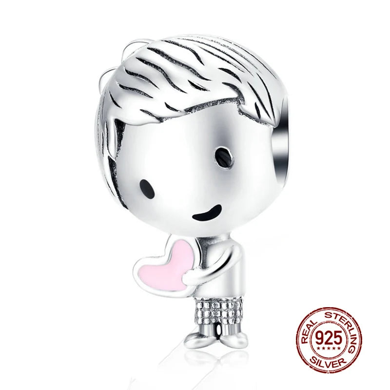 WOSTU 925 Sterling Silber Anhänger 2025: Frauen Junge Mädchen Haustier Kamera Biene AAA Cubic Zirkonia - Kaffee Marienkäfer Perlen DIY Original Armband 1.9g