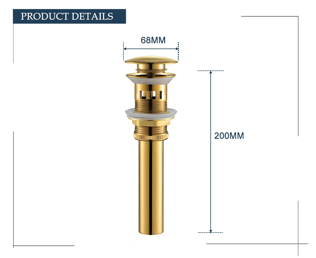 bonderis Pop Up Drain Matt Schwarz - Messing, ohne Überlauf