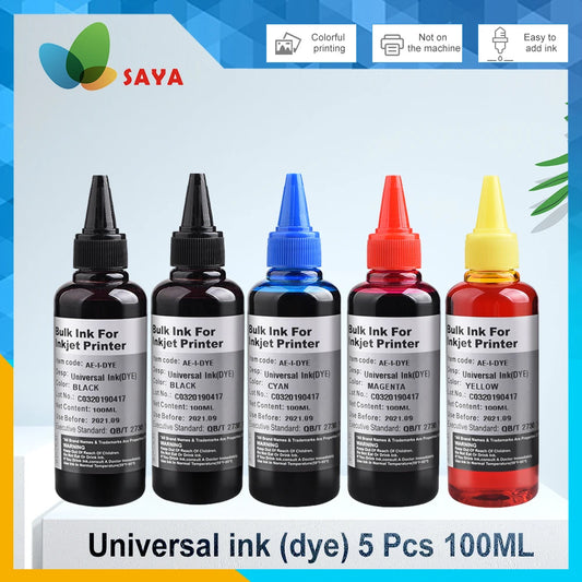 Aomya 5x100ml Tinte Universal Für Epson HP - BK CMY
