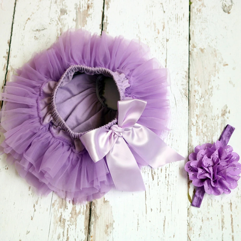 Baby-Tutu-Set 2025: Tulle-Bloomers Regenbogen-Rock - Newborn Fashion Collection