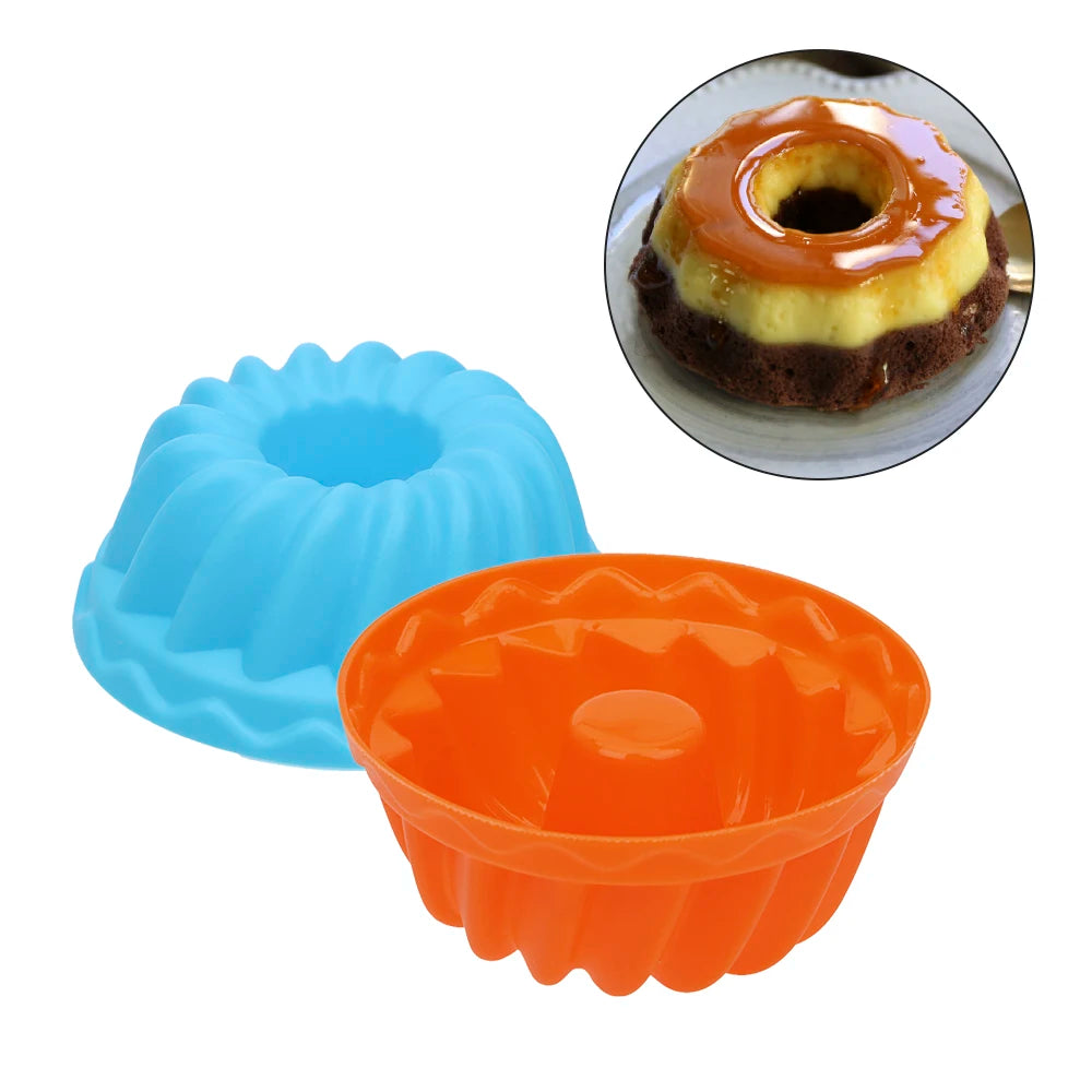 HILIFE Silicone Pudding Cupcake Muffin Donut Mold Non-Stick Baking Jelly Mould 12pcs/set Thread Shape
