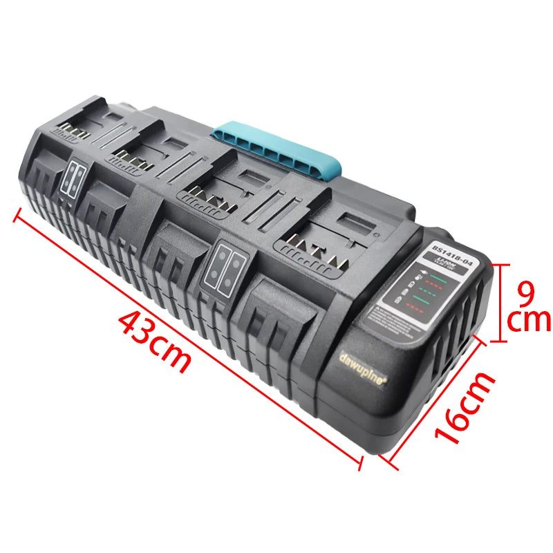 For BOSCH 14.4V 18V Li-ion Charger Rapid Optimum 4-Port 3A Charging Current Replacement Battery Charger BS1418-04