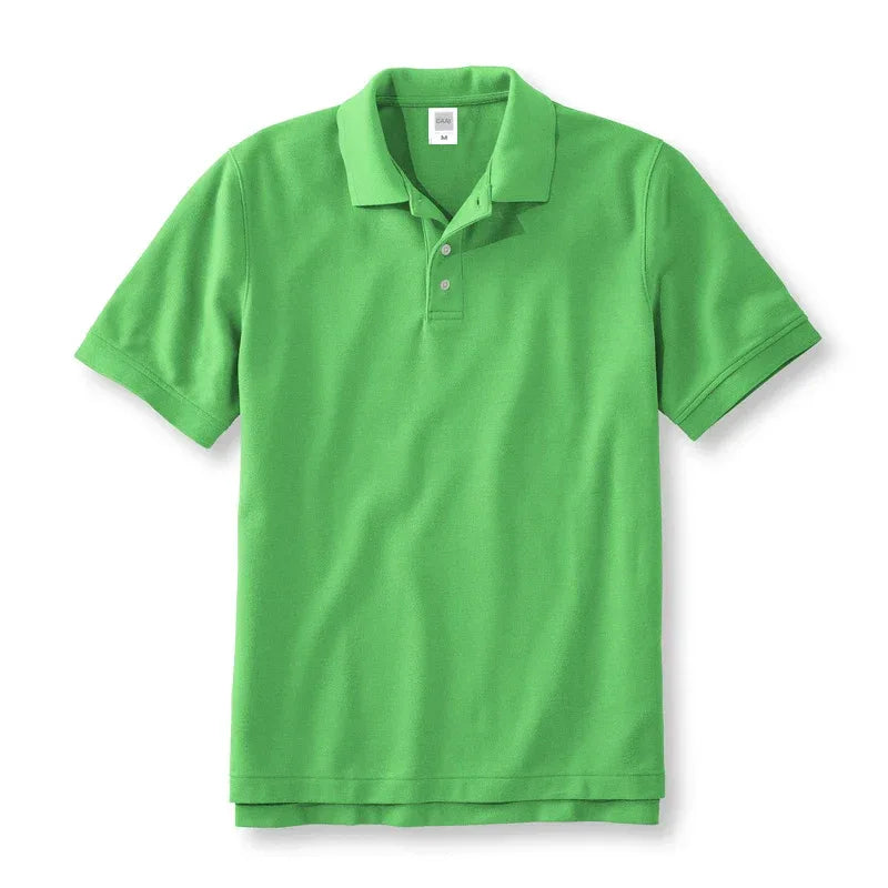 GAAJ Polohemd Reine Baumwolle Atmungsaktiv - Kurzarm S M L - Golden Bridge Store