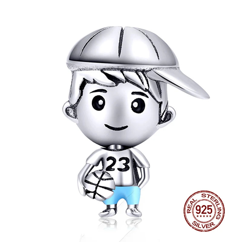 WOSTU 925 Sterling Silber Anhänger 2025: Frauen Junge Mädchen Haustier Kamera Biene AAA Cubic Zirkonia - Kaffee Marienkäfer Perlen DIY Original Armband 1.9g