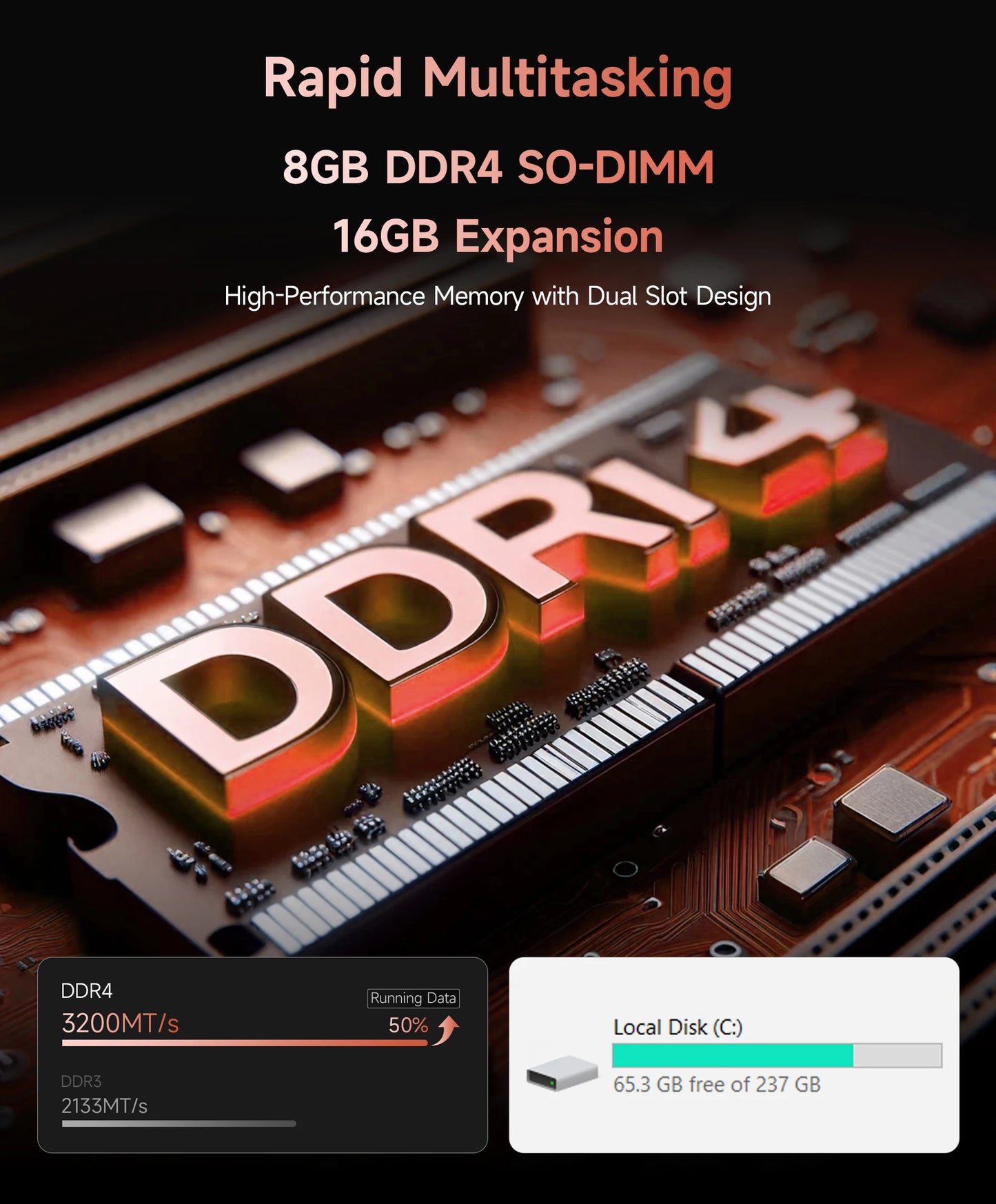 NCS214R 14-Zoll IPS Notebook - 8GB RAM, AMD 3020e, 256GB SSD