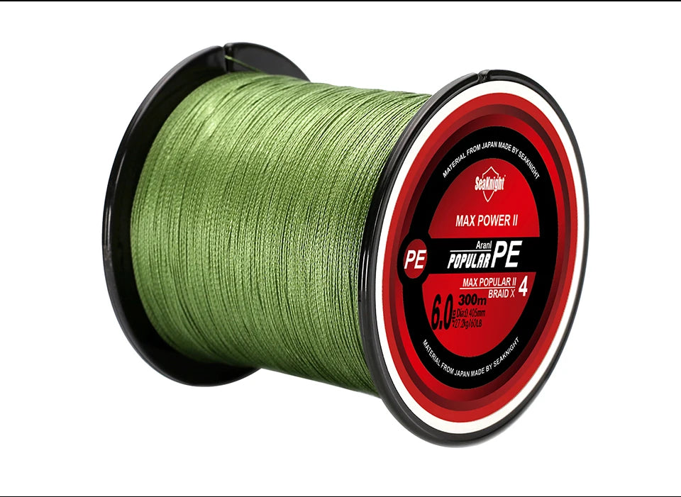 SeaKnight Marke TriPoseidon Serie 4 Stränge 300M PE Geflochtene Angelschnur 8-60LB Multifilament Angelschnur Glatt Karpfen Angeln